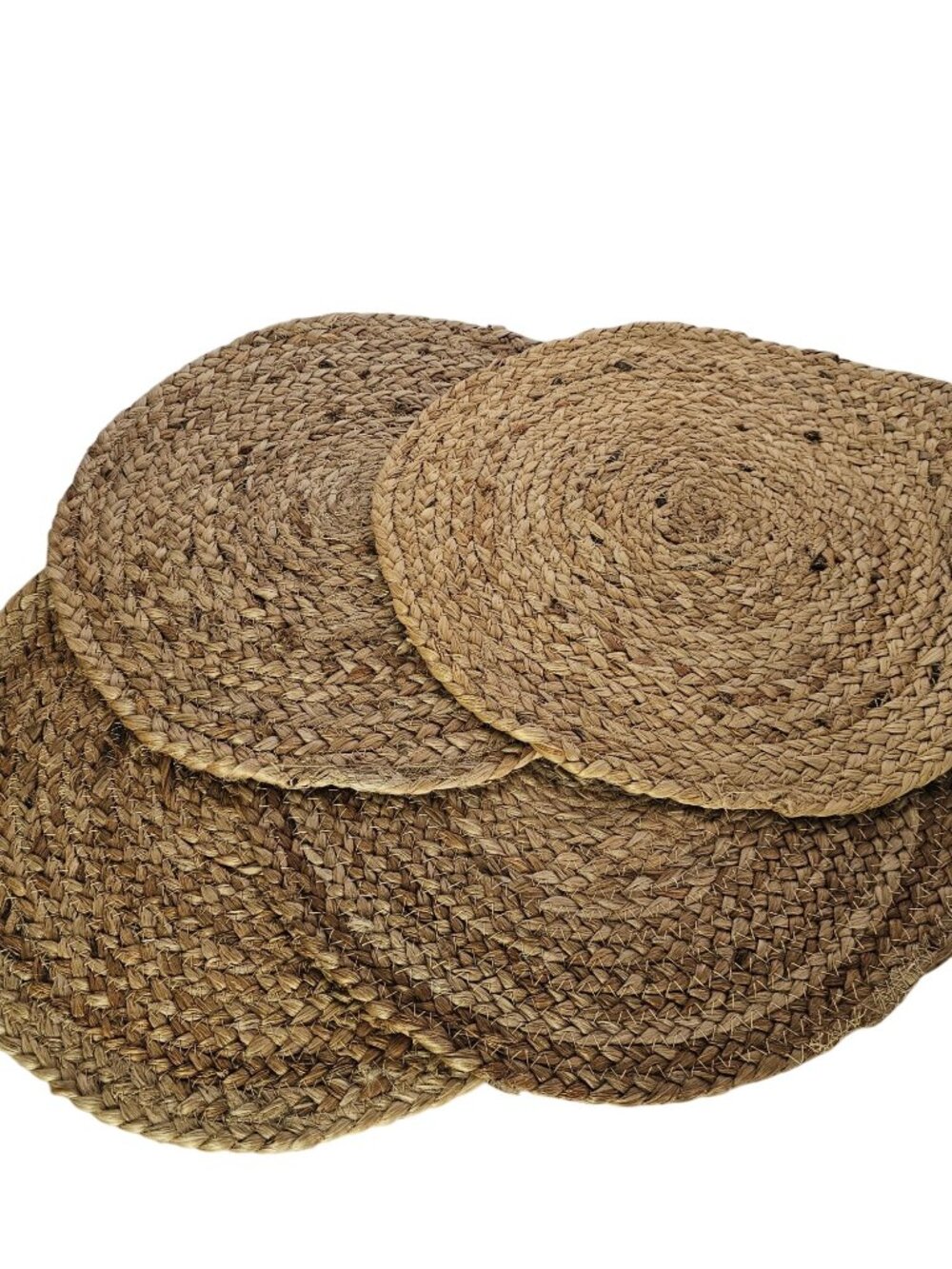 4 Braided Hemp Rope Placemats 16" Boho Stitched Table Mats farmhouse cottage - Picture 2 of 7